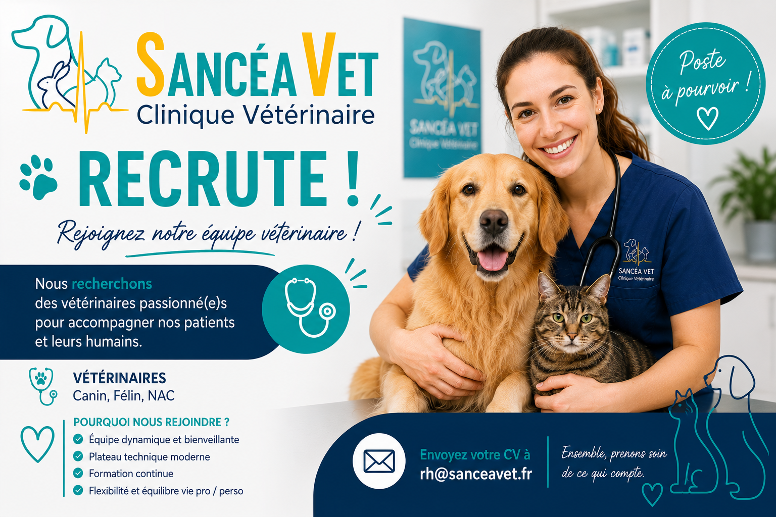Rejoignez l'équipe vétérinaire de la clinique Sancéa Vet à Saint-Julien-les-Villas